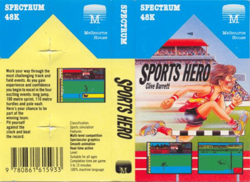 Sports Hero box art for ZX Spectrum